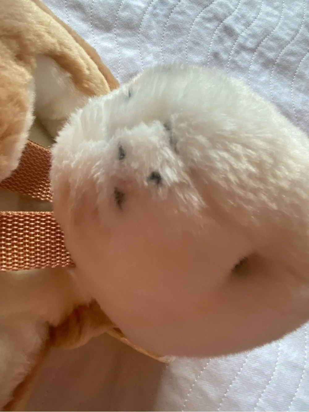 Kids Plush Bunny Backpack Soft Rabbit Bookbag Beige